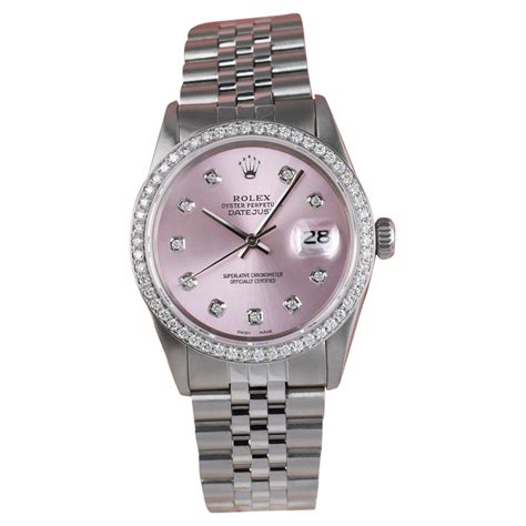 rolex pink diamond watch|rolex 34 datejust pink face.